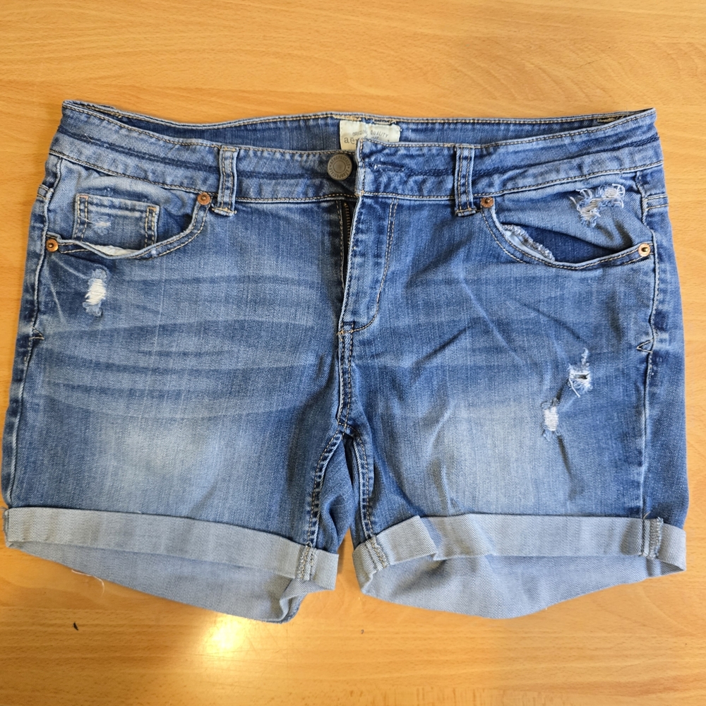 Aeropostale Light Blue Distressed Jean Shorts